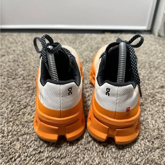 ON clouds Women's Athletic Shoes - White and Orange Accents - Picture 5 of 8